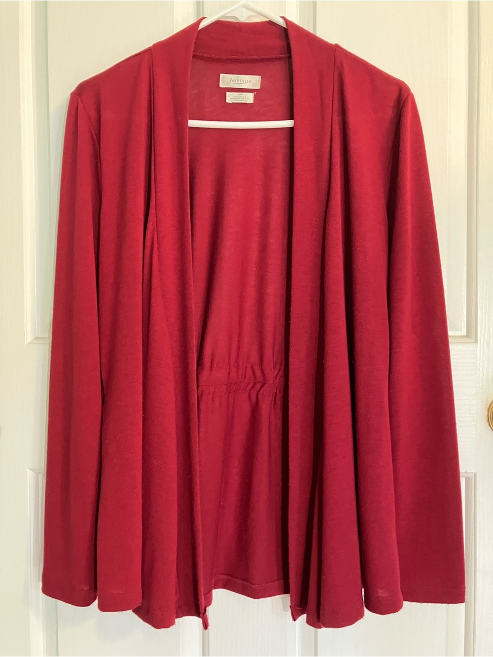 Van Heusen Open-Front Women's Sweater Cardigan in Red